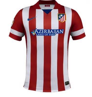 13-14 Atletico Madrid Home Soccer Jersey Kit(Shirt+Shorts) - Click Image to Close